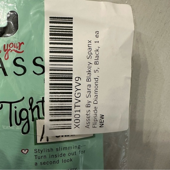 Assets by Sara Blakely SPANX Women’s Black Flipside Diamond Tights Size 5 NWT - Picture 4 of 5